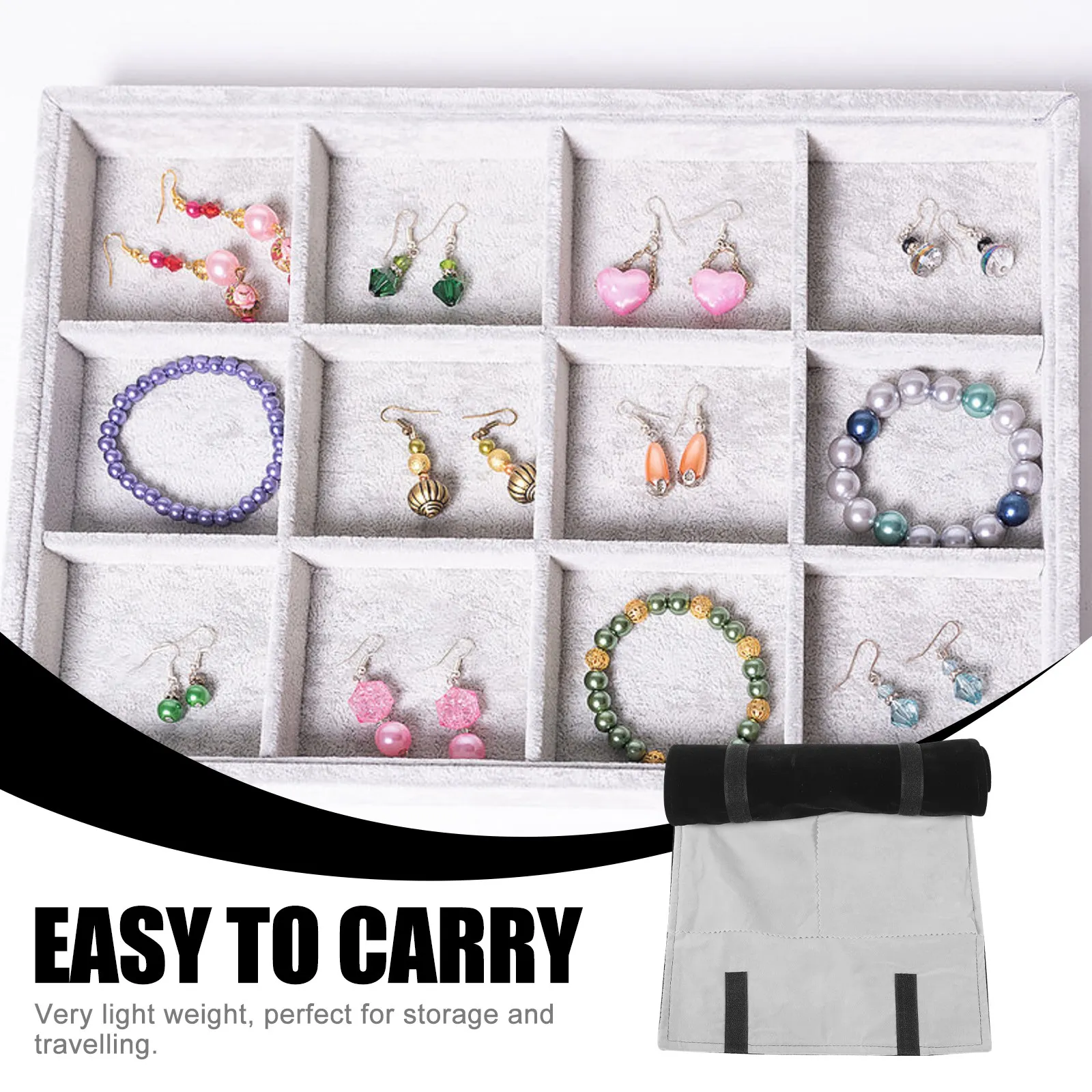

Роскошный органайзер для хранения ювелирных украшений, дорожный чехол для украшений с тканевой подкладкой, для колец, серег, ожерелий
