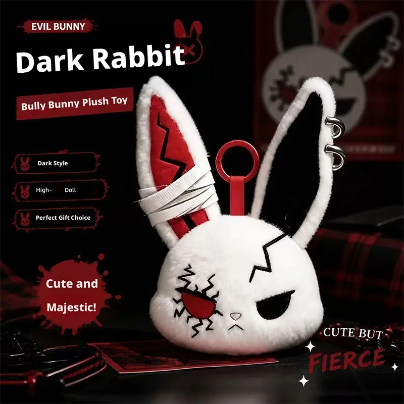 Hasen-Plüsch-Schlüsselanhänger Dunkel Kawaii Kleiner Hasen-Puppen-Plüschtier Geschenk Plüsch-Spielzeug Schlüsselanhänger Anhänger Auto-Taschen-Schlüsselanhänger Heimdekoration