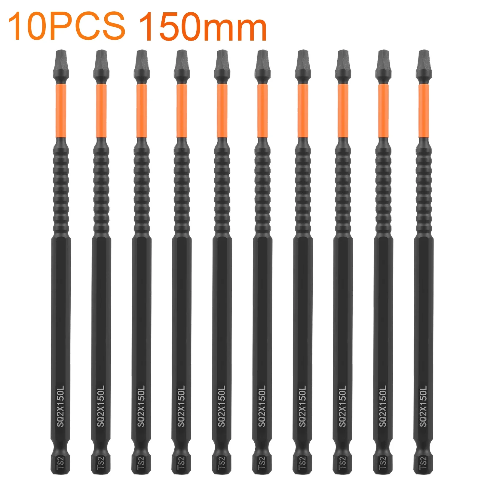 

Набор из 10 удлиненных квадратных бит для ударной дрели, 150 мм, с шестигранным хвостовиком 1/4 дюйма, из легированной стали, тип SQ2, для системы для сверления карманных отверстий