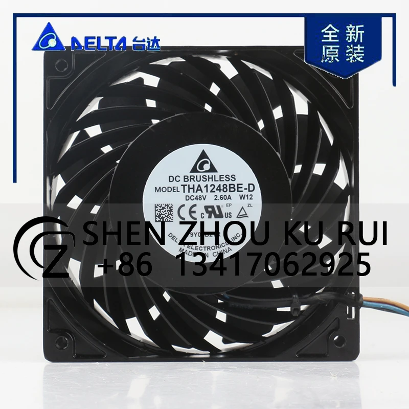 

Delta 5V 12V 24V DC 48V 2.60A AC EC 12038 120x120x38MM 12CM Large air volume Aluminum frame Brute Force THA1248BE-D cooling fan
