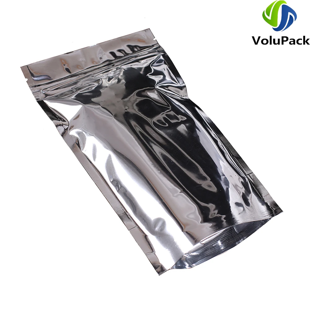 

Metallic Foil Mylar Storage Package,Stand Up Zipper Pouch,Reclosable Shiny Silver Zip Bags,Heat Seal,Eco-friendly,Assorted Sizes