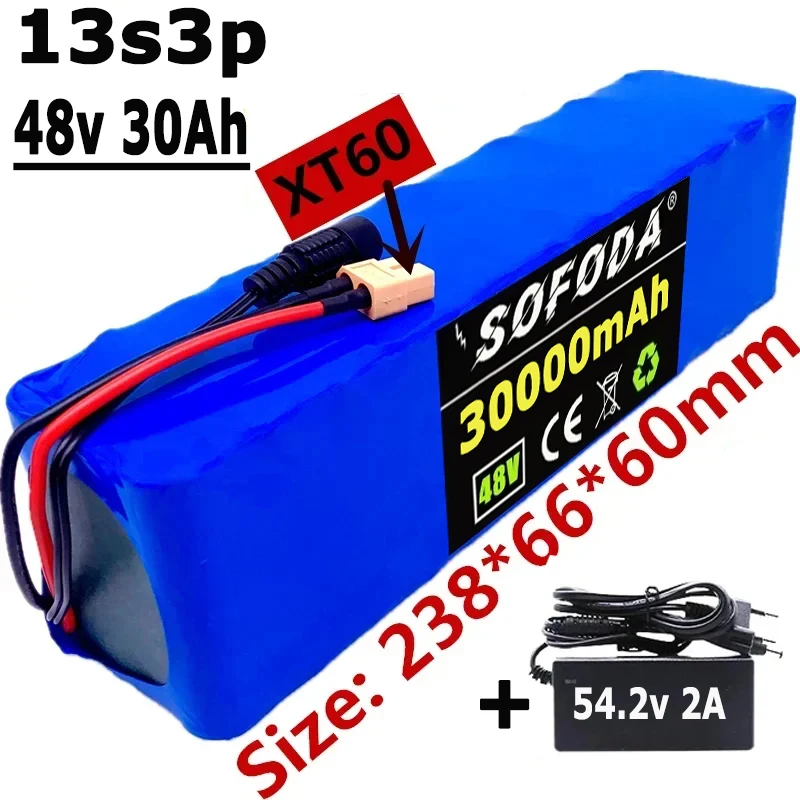 

100% New Original 48v Lithium Ion Battery 48V 30Ah 1000w 13S3P Lithium Ion Battery Pack for 54.6v Citycoco Motorized Scooter BMS