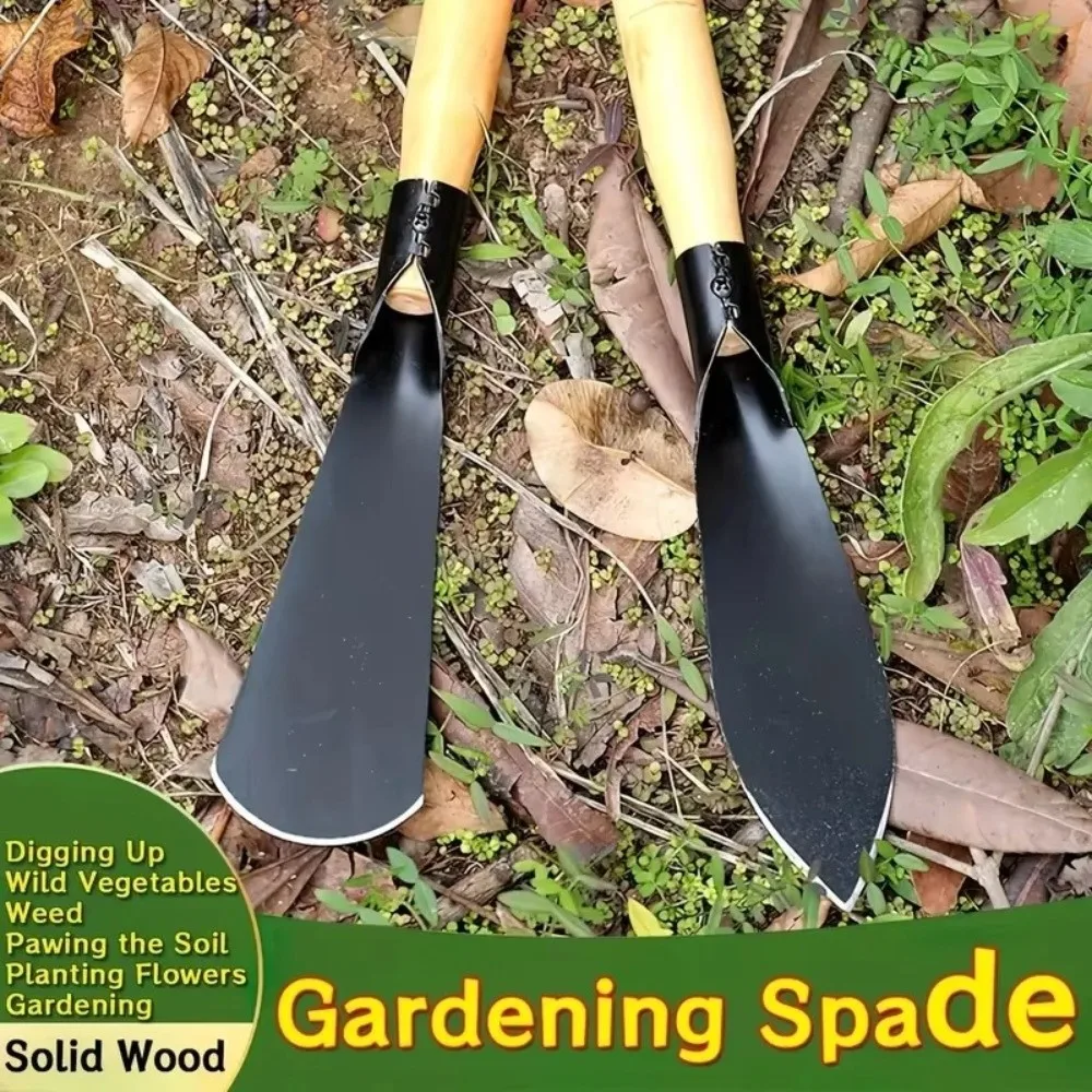Sturdy Iron Gardening Shovel Digging Garlic Dig Iron Hoe Flowers Harvesting Wild Vegetables Grass Puller Tool Agricultural Use