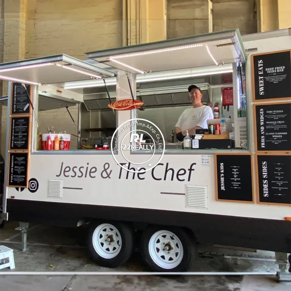 Hot Selling Square Trailer Food Truck Mobile Kitchen Customizable Street Food Trailer With Factory Price