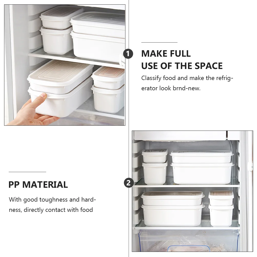 

4pcs Food Storage Containers White Pp Material Bpa Free Refrigerator Organization Cereals Container Sealed Crisper Kitchen Food