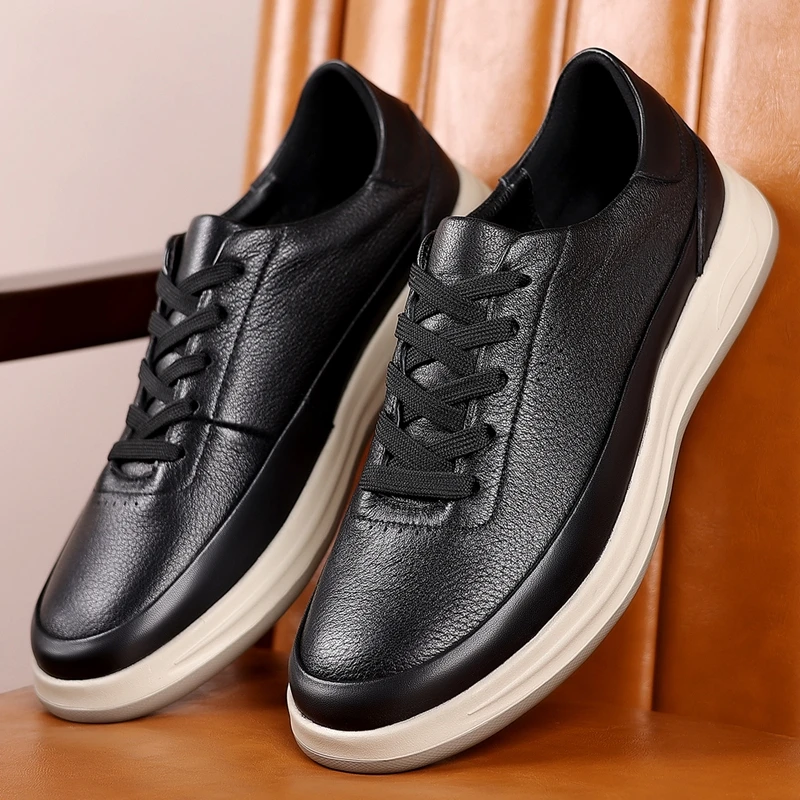 ​Men’s Lace-Up Sneakers 2025 – Chunky Sole with Height Boost, Breathable & Comfy, Durable & Non-Slip, One-Step Wear, Fashionable