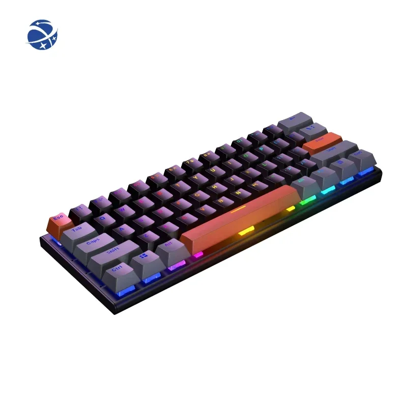 New Mini Style High-Keyboard backlit Gaming Mechanical Wired Computer Keyboard Multi-Color Design with Russian Spanish