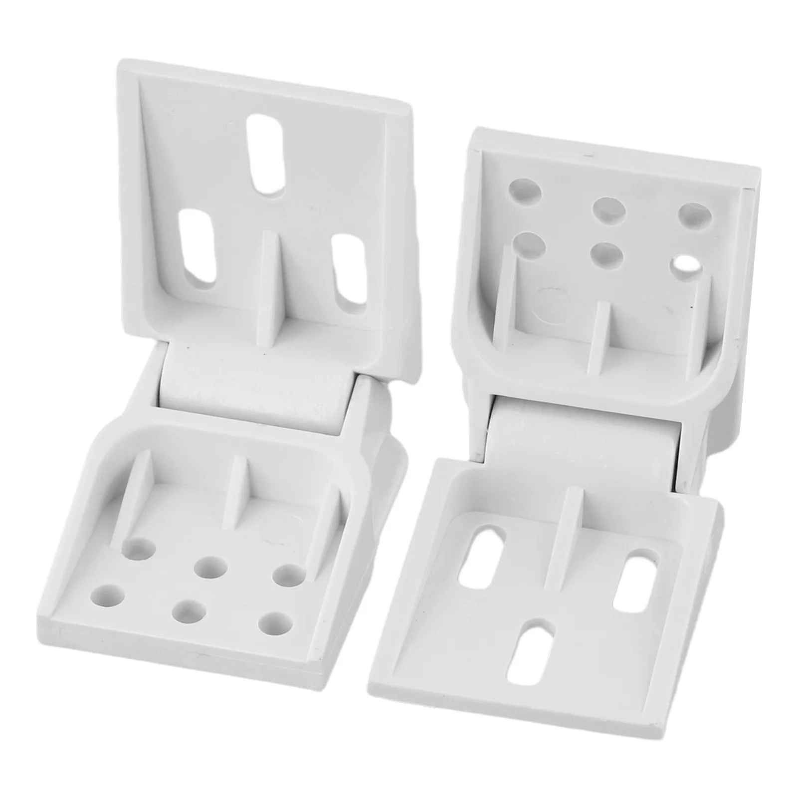 Set of 2 Folding Chest Door Hinges Plastic with Six Hole Mounting for Stable Lid Control and Adjustable Opening on Freezers