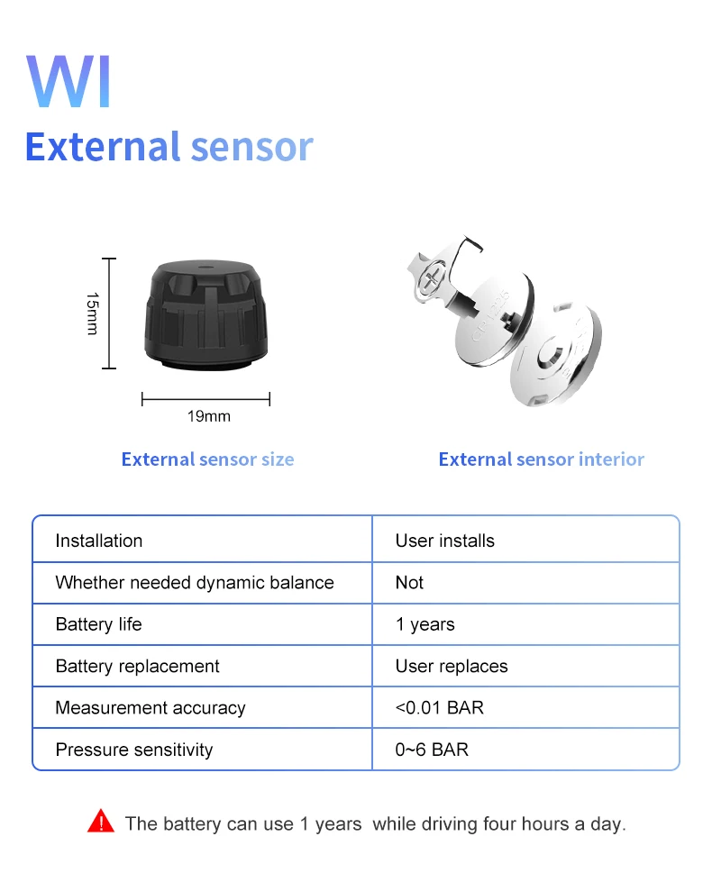 2 Models TPMS Sensor for Choose! Only Used For CAREUD Serial Car Tire Pressure Monitor for Sensor Broken-Down or Lost