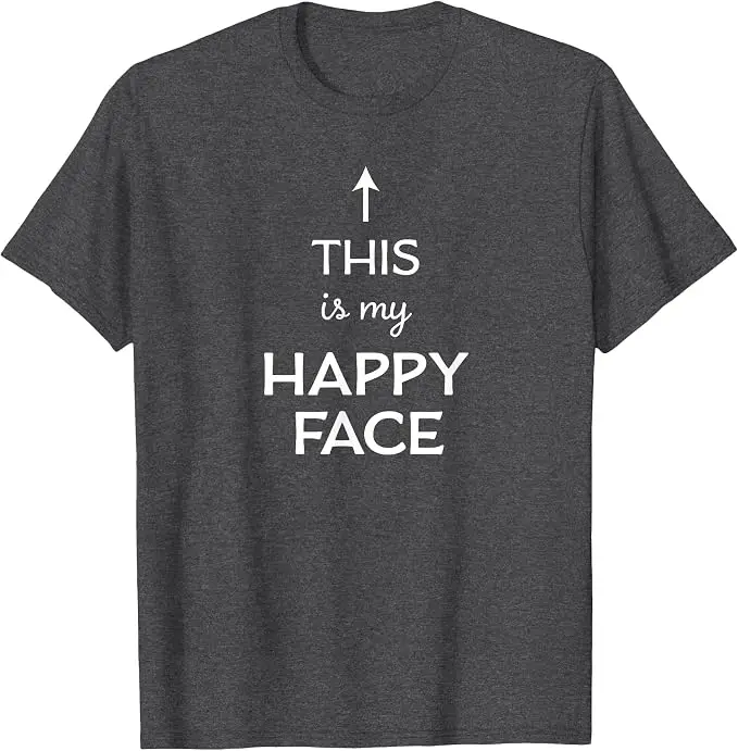 Das ist mein glückliches Gesicht - Herren- und Damen-T-Shirt Y2k Persönlichkeits-Lebensstil-Sprüher-T-Shirt Humor Lustiges Weiches Baumwoll-T-Shirt mit Schriftzügen – Detail 14