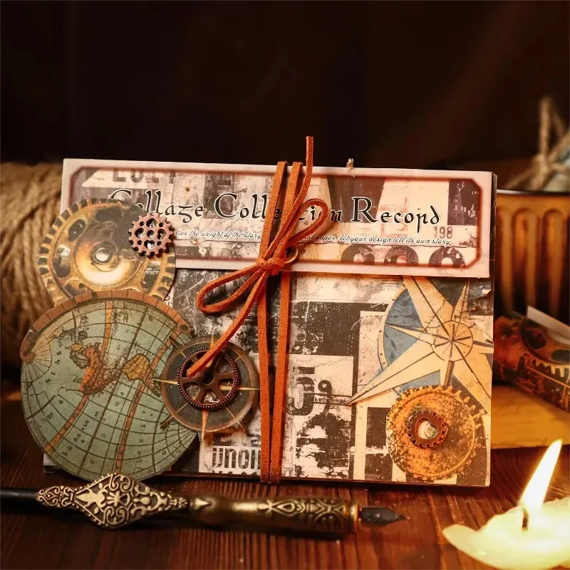 30Pcs Material Paper Collage Collection Vintage Handbook DIY Material Backing Notebooks Writing Scrapbooking cut 155X136mm