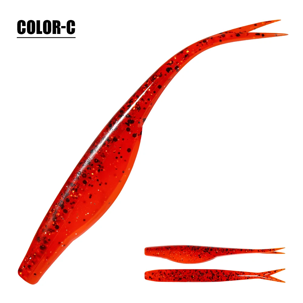 Spinpoler 10 Stück Split Tail Jerk Minnow 7cm TPR Schwimmender Weichplastik-Jerkbait Angelköder Dropshot für Texas Carolina Rig Tackle