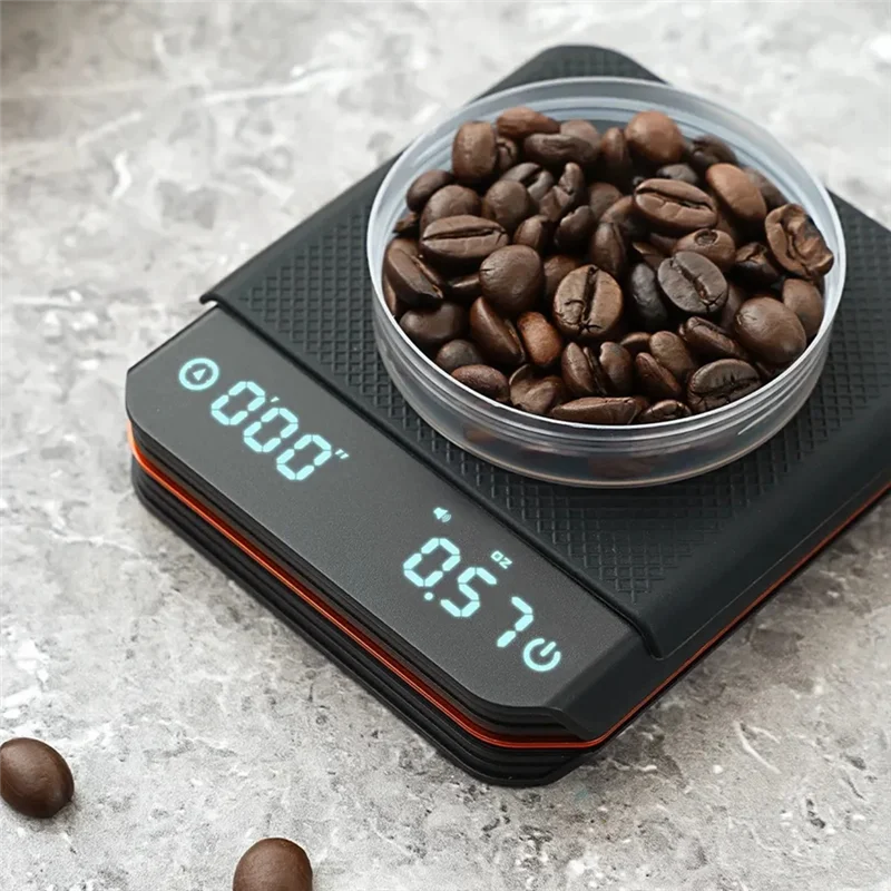 

RALCA-Digital Kitchen Scale Coffee Accessories 2Kg/0.1G Accuracy Rechargeable Portable High-Precision Coffee Scale With Timer