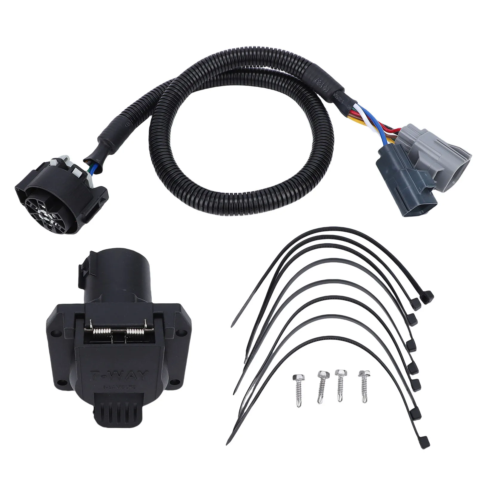 

7 Way RV Blade Trailer Wiring Harness Kit for Ford F-250 F-350 F-450 F-550 F-650 Super Duty 2017–2025 RV 7 Pin Trailer Plug