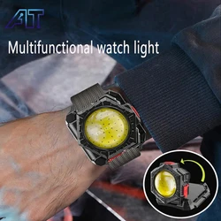 Luz LED de muñeca portátil, linterna recargable por USB, lámpara de reloj, iluminación de muñeca, minilinterna para deportes al aire libre, luz para correr