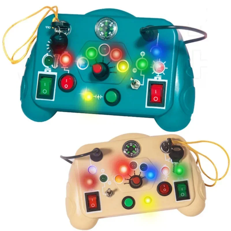 Led Busy Board Machine, Baby Light up Toys, Early Education Puzzle Activity Board Sensory CognitiveToys with Switch Light