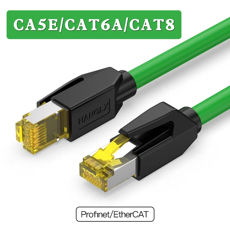 

Industrial Double Shielded Network Cable CAT5E CAT6A CAT8 RJ45 8 Pin Profinet Servo EtherCAT Ethernet Gigabit High-flex Cable