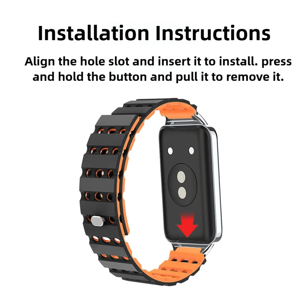 สายนาฬิกาแม่เหล็กสําหรับ Honor Band 9 Air Hole ซิลิโคนนุ่ม QUICK RELEASE Breathable Frontier Sport Smartwatch Band ผู้ชายผู้หญิง