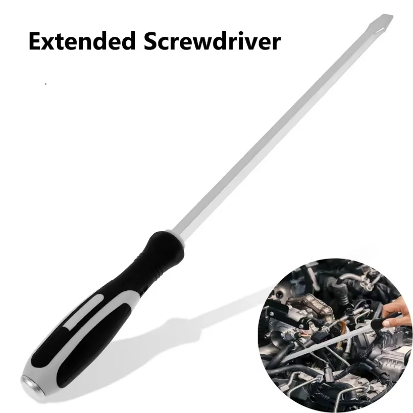Extra Long Demolition Screwdriver 22 Inch Chrome Vanadium Steel Heavy Duty Slotted For Car Repair Tool