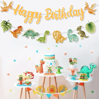 Dinosaur Happy Birthday Garland Banner Roar Dino Party Balloons Jungle Animal Safari 1st Kids Birthday Party Decoration Supplies