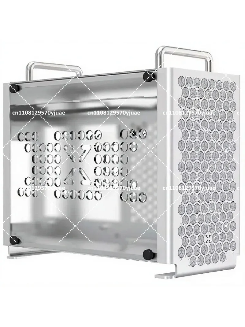Portable Mini ITX Computer Case, Aluminum Small PC Desktop Case with Acrylic Side Panel, Supports SFX Power Supply