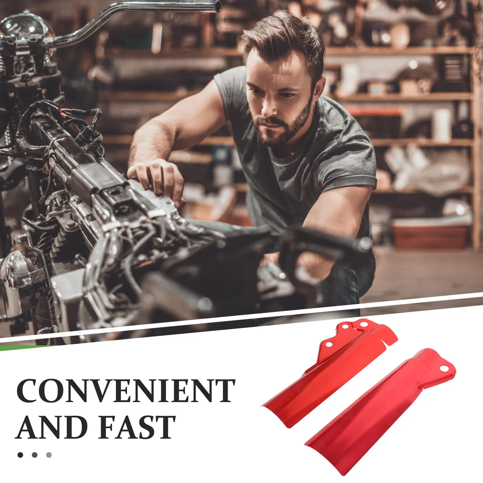 1 زوج غطاء ممتص الصدمات الأمامي سبائك الألومنيوم Splashproof دراجة نارية صدمة حامي كم أغطية معدنية متينة ل #1