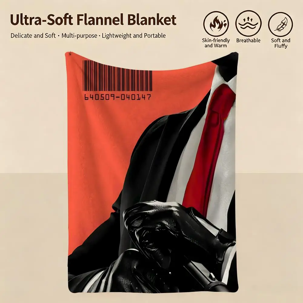 game H-Hitman-n Throw Warm Soft Flannel Blanket, Multi-use for Sofa Bed Camping Travel Nap