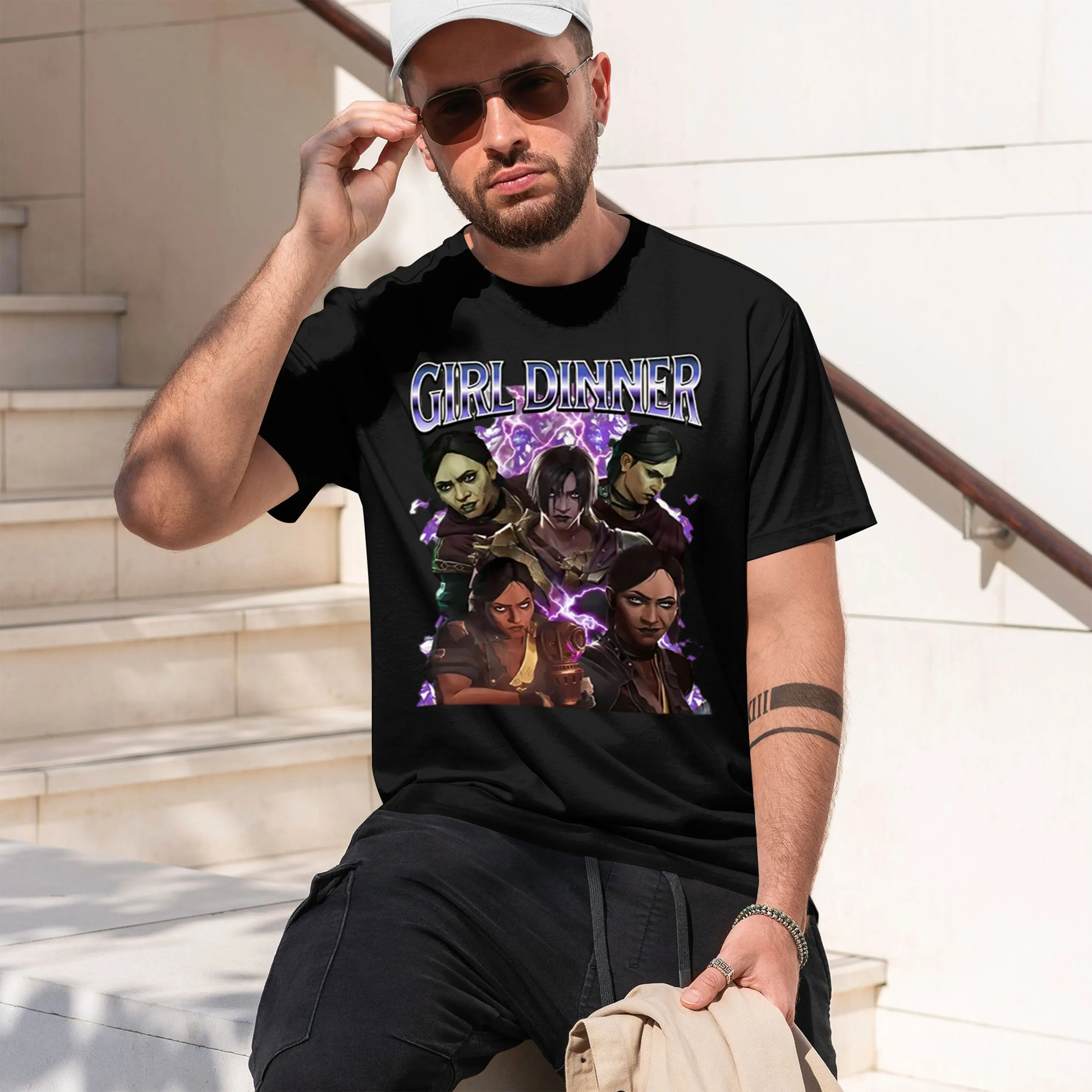 Sevika Arcane Dinner T Shirts Men Women Short Sve T Shirt Fashion Unisex Clothes Designer Men's T-shirts Streetwear 2026 New Mod