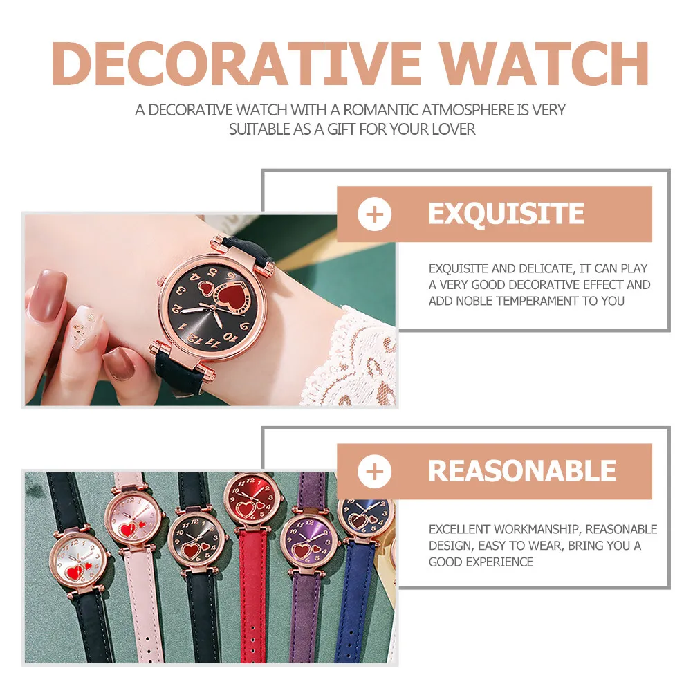 

Женские наручные часы с дизайном в виде сердца, простые и стильные, с кварцевым механизмом, точным отображением времени, удобные для ношения на любом случае, 1 шт.