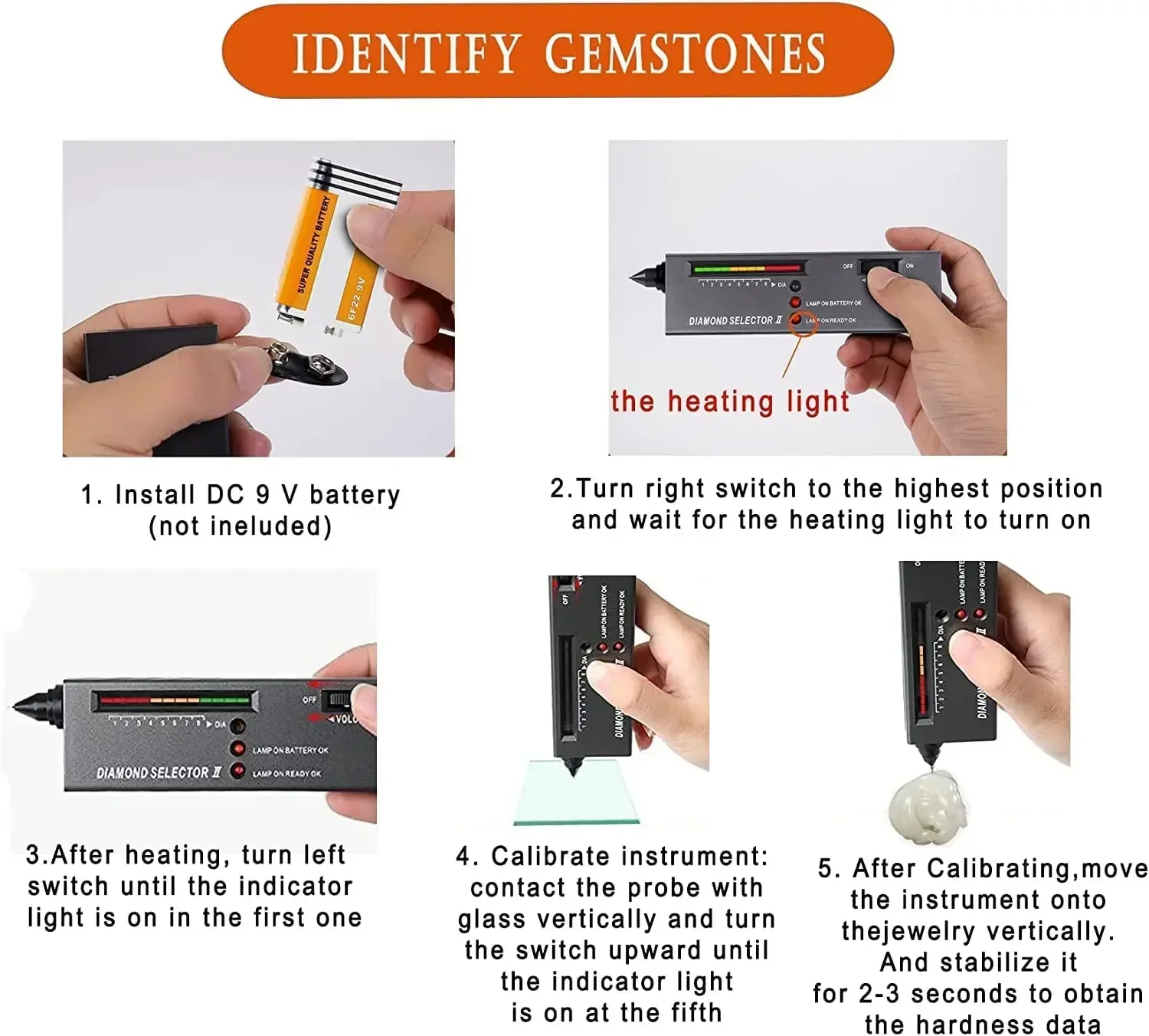 NIUPIKA High Accuracy Professional Jewelry Diamond  Selector Jeweler Diamond Tester Pen For Novice and Expert