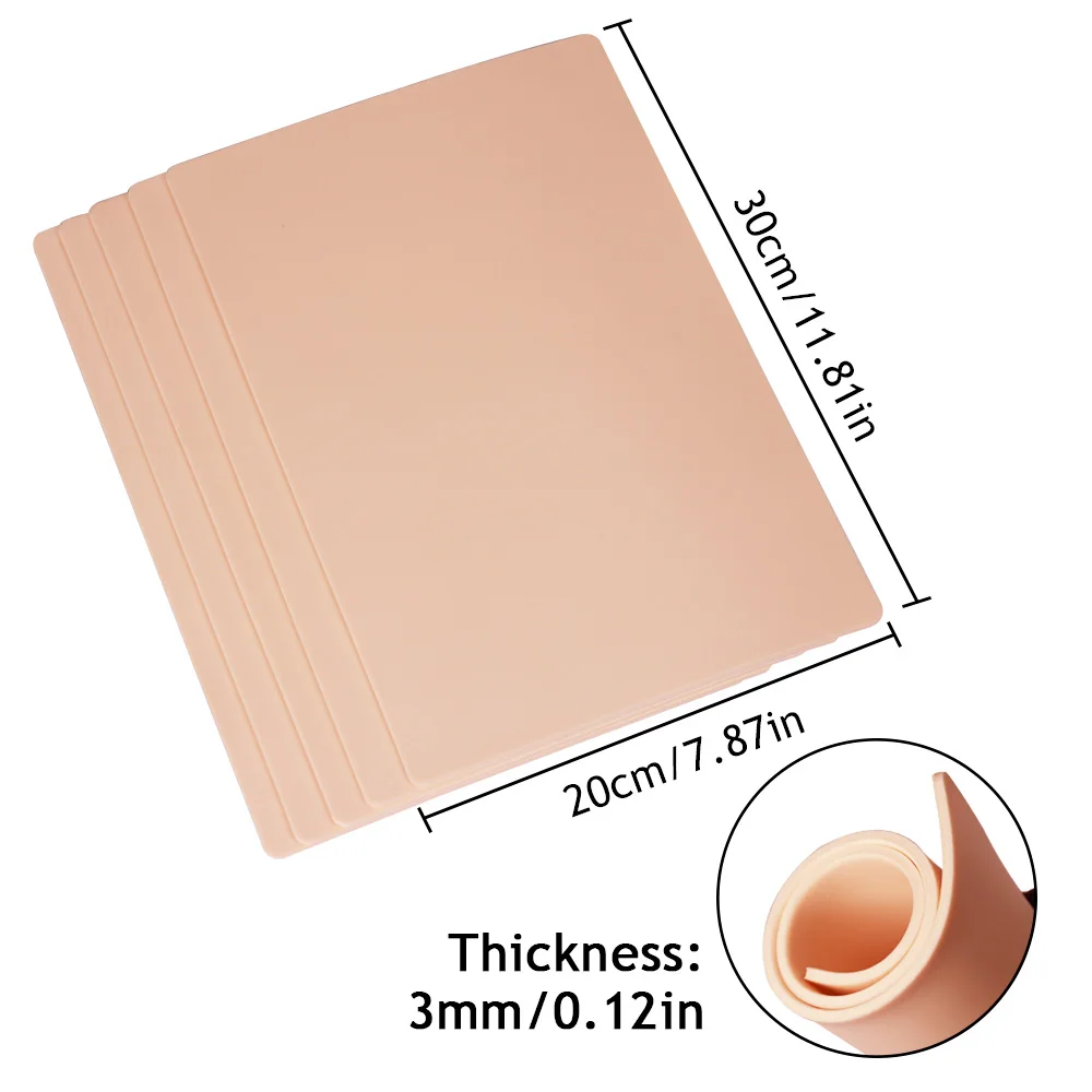 A4 Size Tattoo Practice Skin 3mm Blank Fake Tattoo Skin Synthetic Tattoo Training Skin for Permanent Makeup Tattoo Accessories