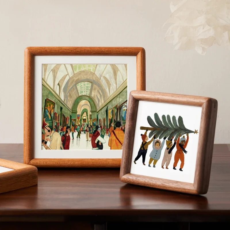 

Solid Wood Picture Frame Square Originality Living Room Desktop Picture Frame Bedroom Display Stand Home Decor Cadre Photo FYPF