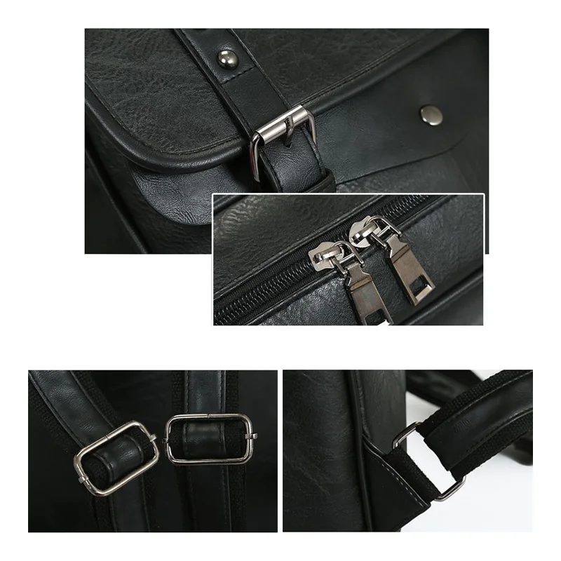 Multifunctional Vintage Waterproof Backpack Men Luxury School Bags Leather Backpacks Travel Retro 15.6 Inch Laptop Bag For Men