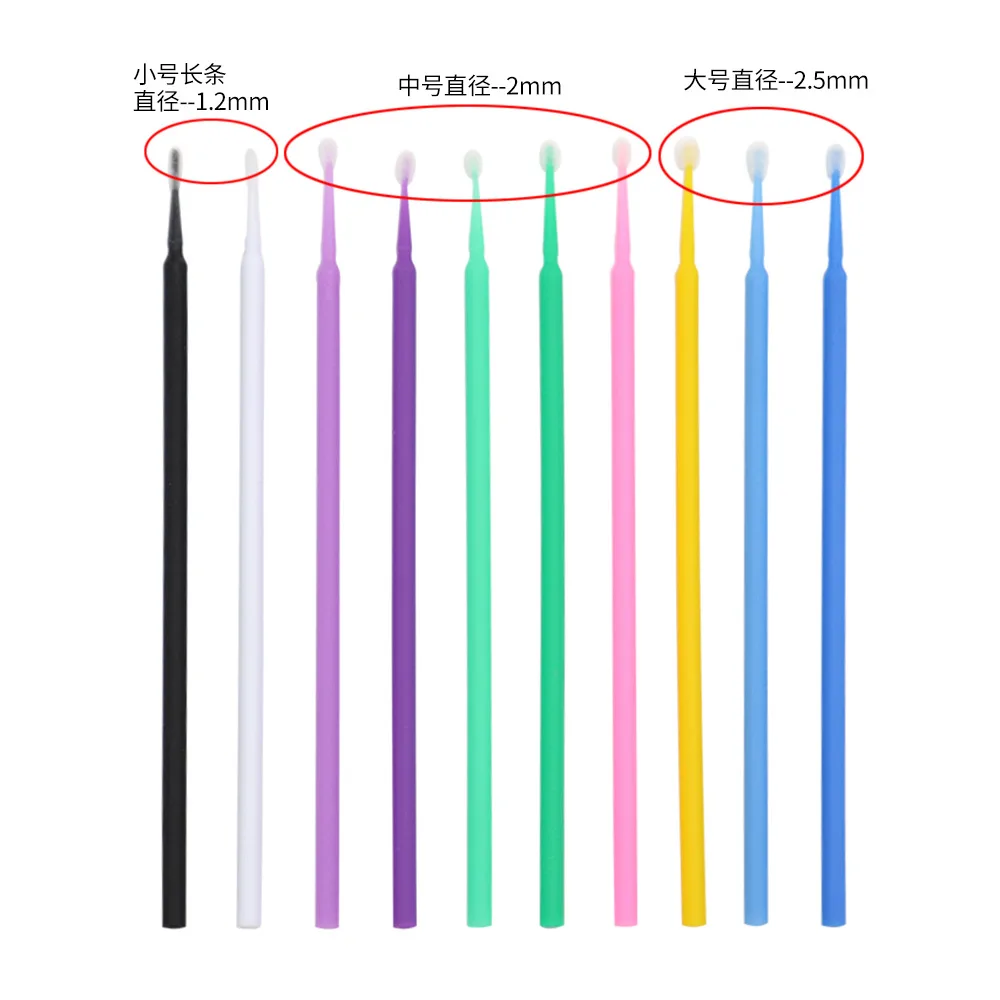 100pcs/lot Micro Brushes Make Up Eyelash Extension Disposable Eye Lash Glue Cleaning Brushes Free Applicator Sticks Makeup Tools