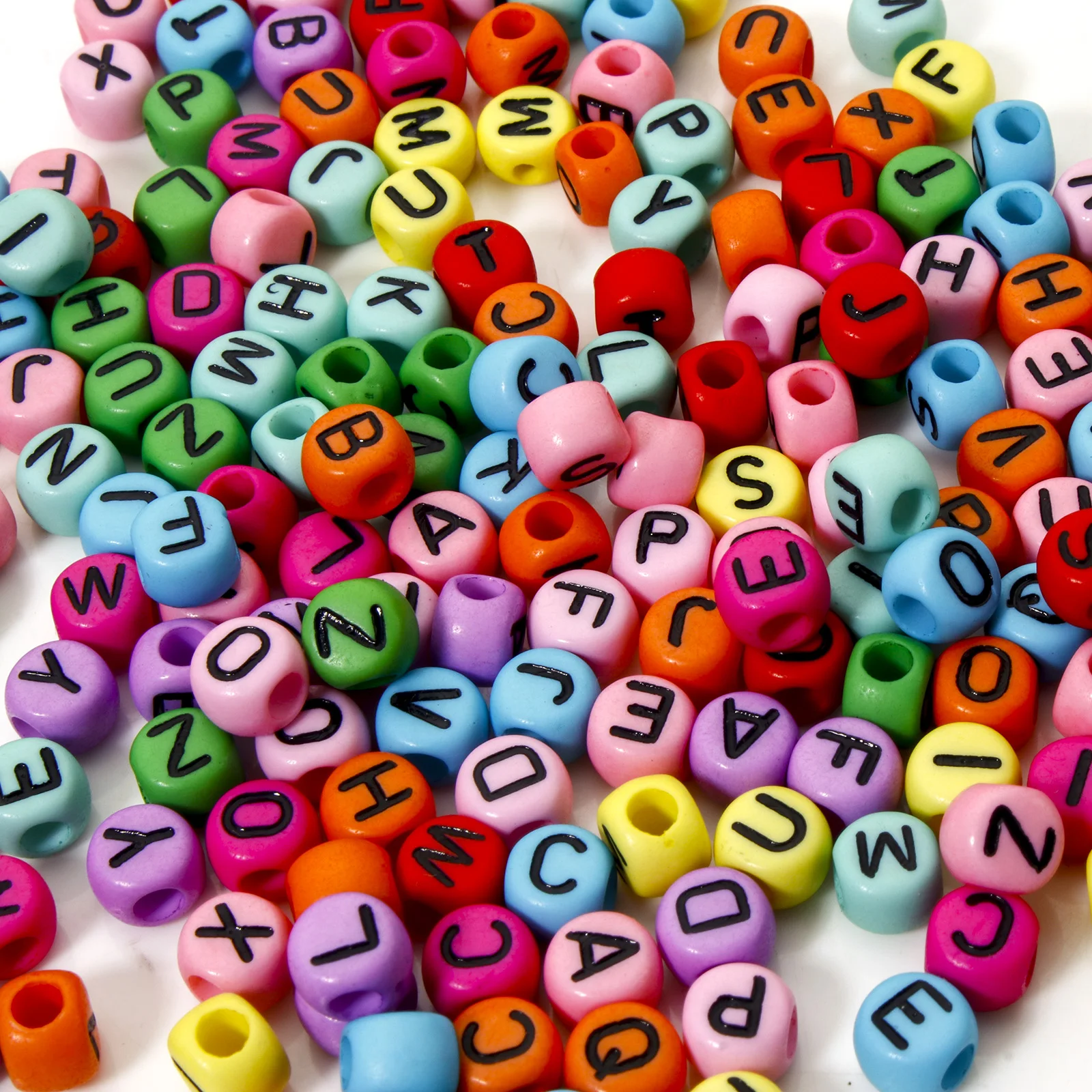 500 sztuk koralików akrylowych Multicolor Flat Round At Random Mixed Message 