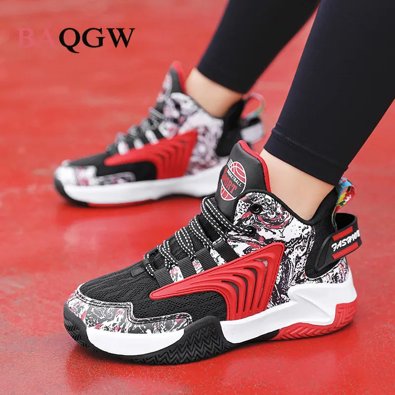 Children Winter Thick Shoes Boys Keep Warm High-Top Leather Casual Shoes Fashion Soft Outdoor Basketball Running Shoe Size 32-38