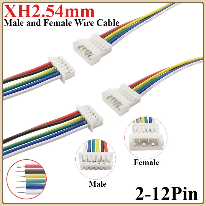 10PCS JST XH2.54 XH 2.54mm Wire Cable Connector 2P/3P/4P/5P/6/7/8/9/10/11/12 Pin Pitch Male Female Plug Socket 10/20/30cm Length