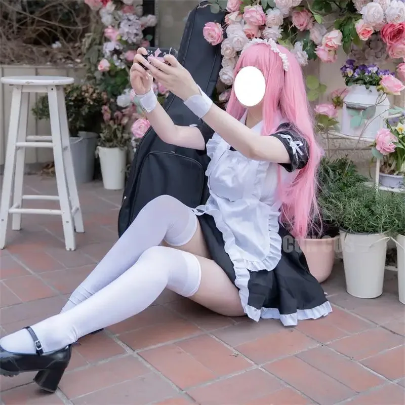 Gotou Hitori Косплей Костюм Аниме Bocchi The Rock! Милая униформа горничной, костюм, платье Gotou Hitori, женский парик, сексуальный наряд на Хэллоуин