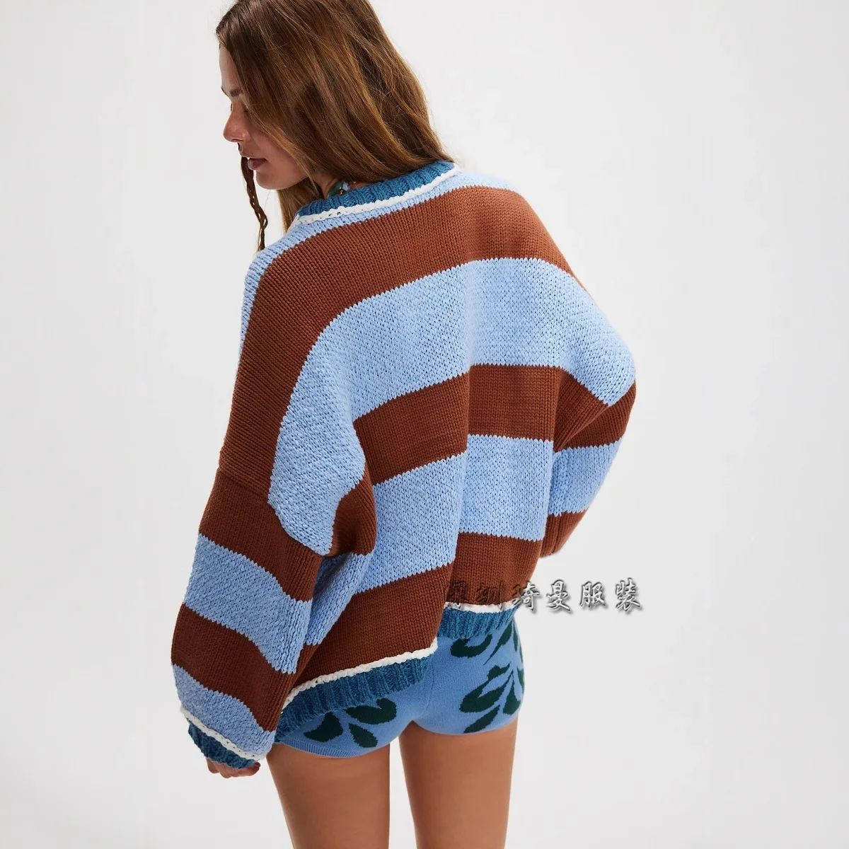 Losse tops Ronde hals Kleurblokkering Herfst Winter Mode Trui Herfstkleding 2025, Dames Outerkleding In Grote Maten