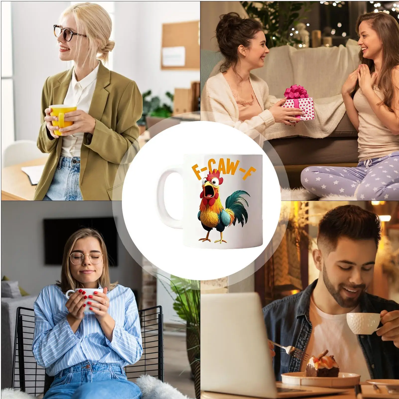 Chicken Coffee Mug 350ML Funny Animal Cartoon Cup Chicken Coffee Cup For Women Men Youth Child Friend Mom Lady Kitchen Holiday