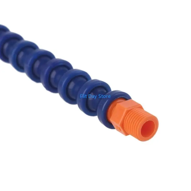 F92C 10 PCS 라운드 노즐 1/4pt 유연한 오일 냉각수 파이프 호스 블루 오렌지
