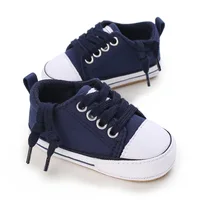 Meckior Baby Sneakers Baby Boys Girls Canvas Shoes Non-slip Rubber Sole Comfortable Soft Unisex Baby Basketball Shoes 0-18M 4