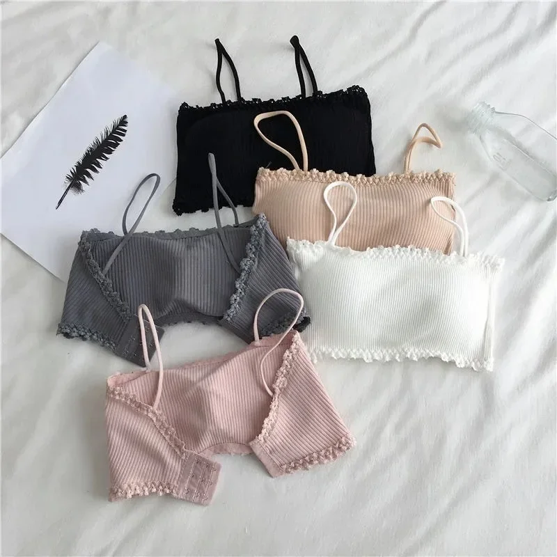 

Women Sling Tube Top Sexy Bra Top Women Breathable Chest Pad Wearing Underwear Strapless Blouse No Steel Ring Tube Top