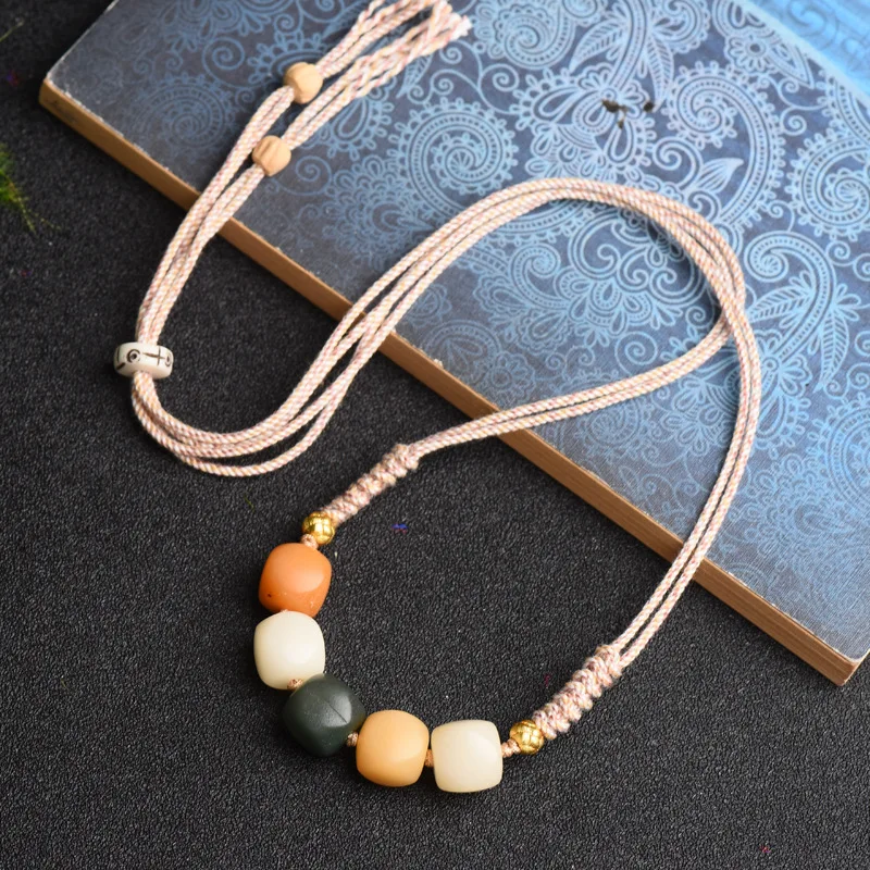 Hand-Woven Duobao Candy Bodhi Hexagonal Suit Duobao Color Matching Archaic and Simple Carrying Strap Crafts Temperamental Bracel image 3
