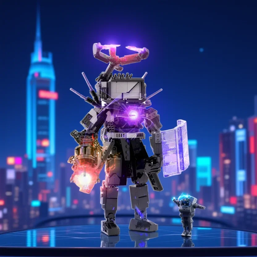 

New Skibidi Toileted Giant Titan TVman Upgrade Speakerman Building Blocks Animation Figure Model Toys for Kid Ideas Gifts Easter