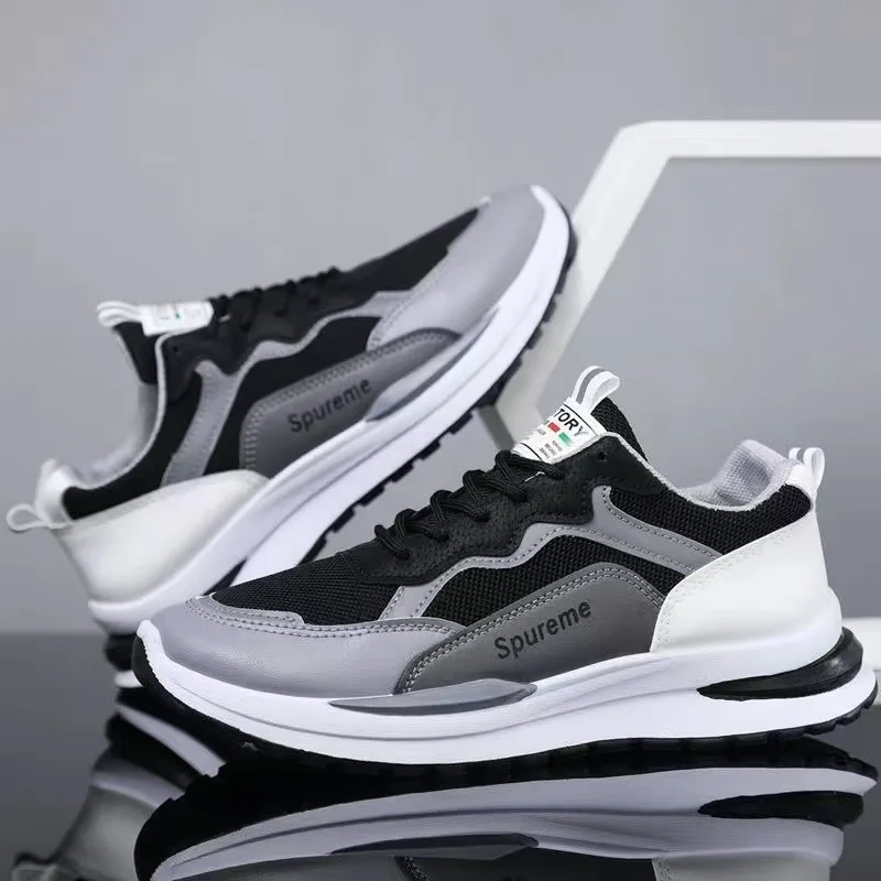 

New Spring Autumn Men's Breathable Mesh Sports Shoes Korean Style Lightweight Men's Casual Shoes Soft Bottom Running Tenis Homem