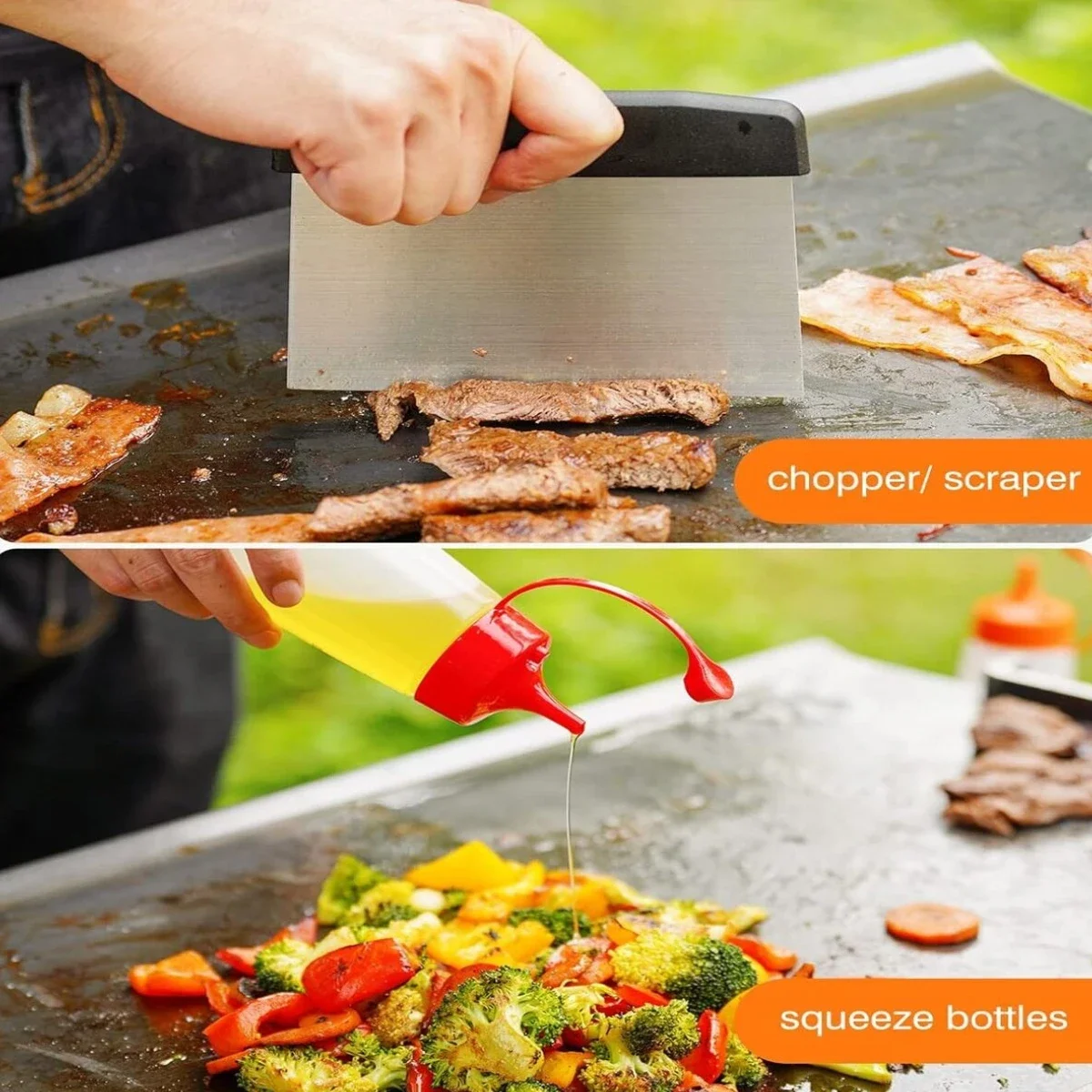 8PCS Stainless Steel Griddle Accessories Durable Various Kinds of Shovels BBQ Essential Tools Perfect Gift for Grill Enthusiasts