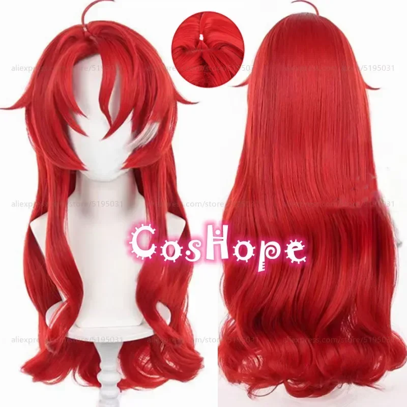 Argenti Cosplay Wig 70cm Long Curly Wave Wig Red Wig Cosplay Anime Cosplay Wigs Heat Resistant Synthetic Wigs