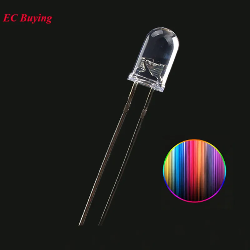 20/10szt F5 5mm Szybko powolne migające diody LED RGB Rainbow Wielokolorowa przezroczysta dioda elektroluminescencyjna Pełnokolorowa lampka kontrolna DIP