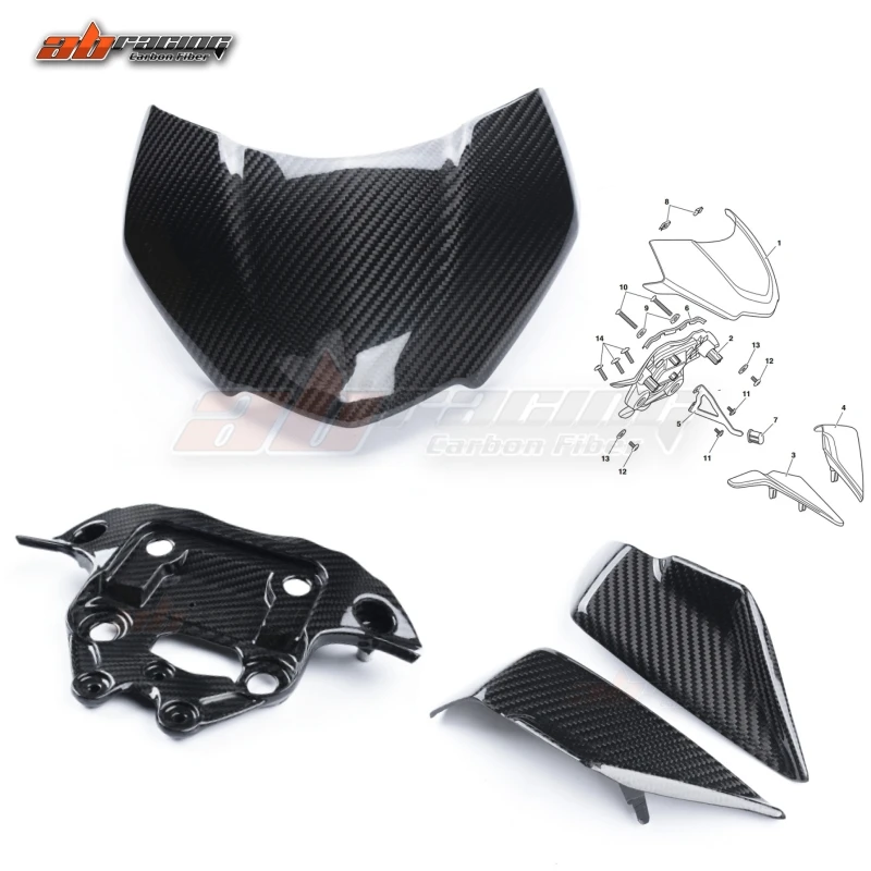 Front Fairing Kits For Triumph Speed Triple 1200 RS 2021-2024 Air intake infills Flyscreen Clock fascia Full Carbon Fiber 100%